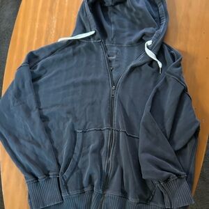Aerie Charcoal Zip-Up Hoodie